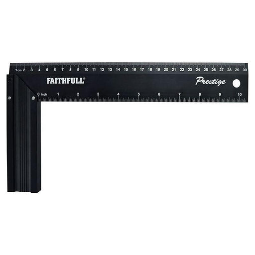 Faithfull Prestige Try Square Black Aluminium 300mm (12in) Faithfull - Town Tools