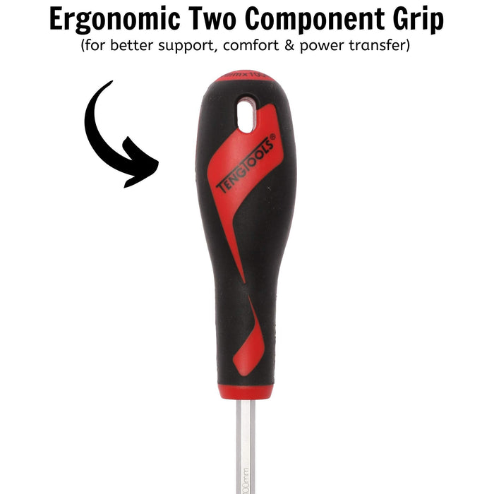 Teng Tools Flat Screwdriver 1.2 x 6.5 x 100mm L Hex Shaft Teng Tools - Town Tools 