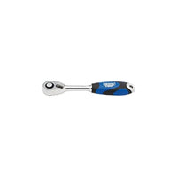 Draper Soft Grip Reversible Ratchet, 1/4" Sq. Dr., 72 Tooth 26502