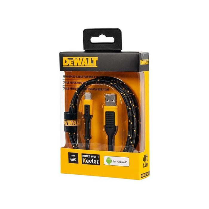 Dewalt Telecoms USB A to USB C Reinforced Charging Cable 1.2m (4ft) DEWALT Telecoms - Town Tools
