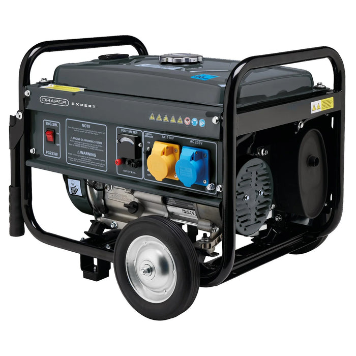 Draper Expert Petrol Generator with Wheels, 2000W - PG253W