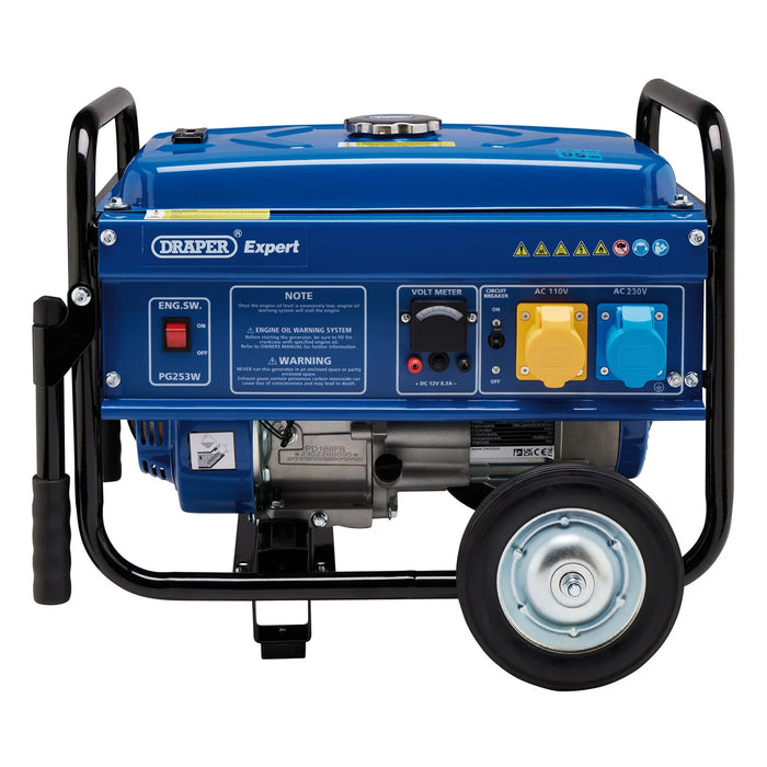 Draper Expert Petrol Generator with Wheels, 2000W - PG253W