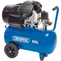 Draper Direct Drive V-Twin Oiled Air Compressor, 50L, 2.2kW 29355