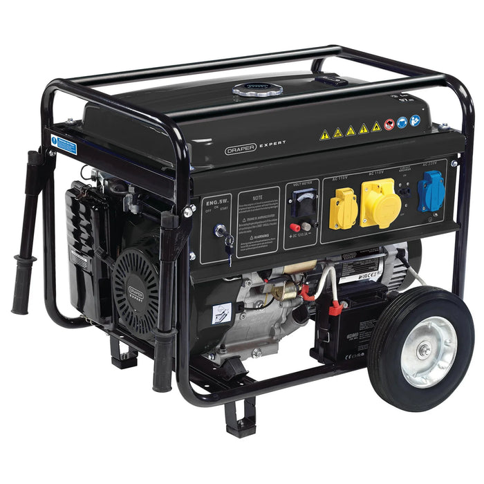 Draper Expert Petrol Generator with Wheels, 6000W - PG68W