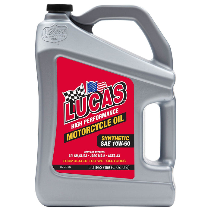Lucas Oil Sae 10W50 Fully Synthetic Motorcycle Oil 5 Li 40784 Lucas Oil - Town Tools