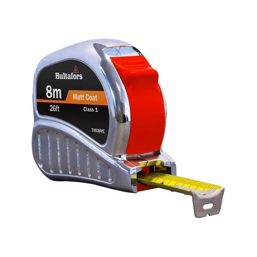 Hultafors TM8ME Chrome Tri-Matic Pocket Tape 8m/26ft (Width 25mm) Hultafors - Town Tools