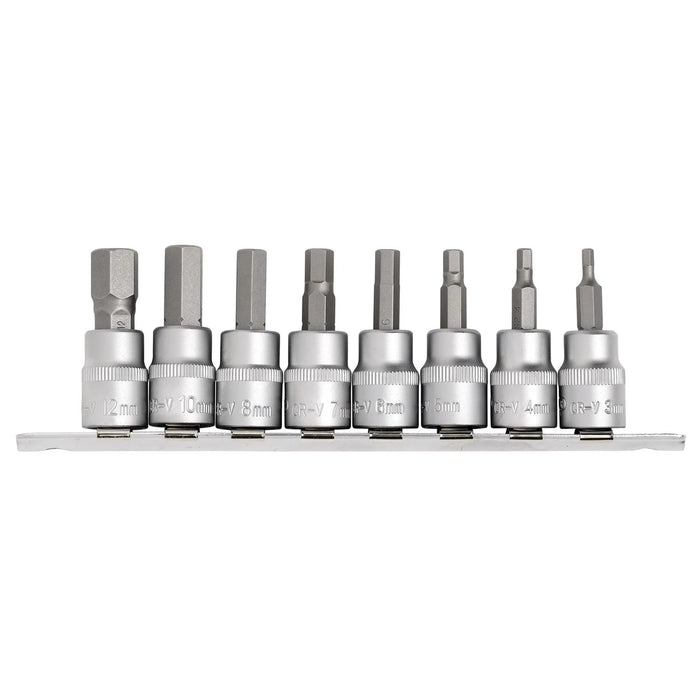 Draper Expert Metric Hex. Socket Bit Set, 3/8" Sq. Dr., 48mm (8 Piece)