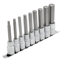 Draper Expert Long Metric Hex. Socket Bit Set, 1/2" Sq. Dr., 100mm (9 Piece)