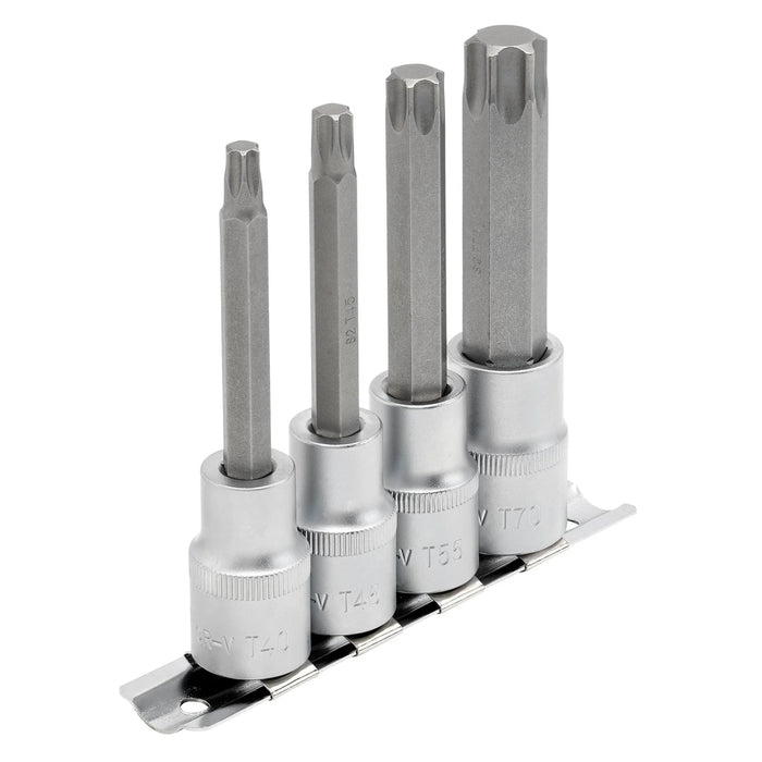 Draper Expert TX-STAR® Socket Bit Set, 1/2" Sq. Dr. (4 Piece) - T-TX/4/100