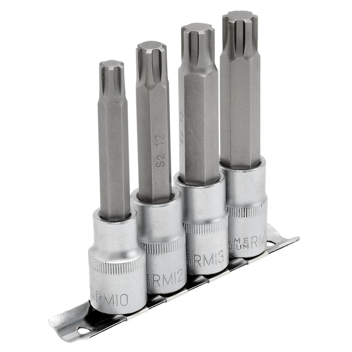 Draper Expert Ribe® Socket Bit Set, 1/2" Sq. Dr. (4 Piece) - H-RIBE/4/100