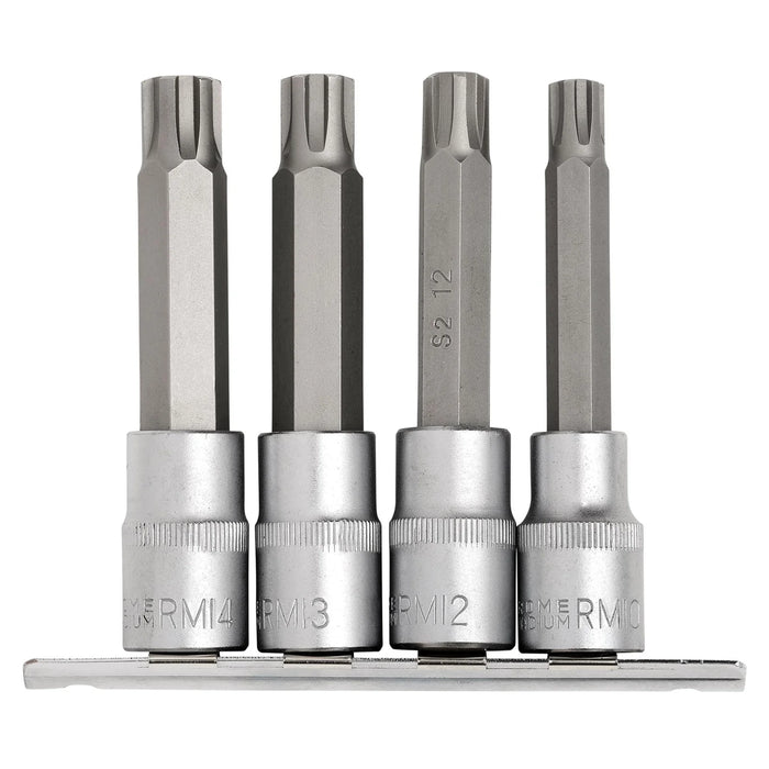 Draper Expert Ribe® Socket Bit Set, 1/2" Sq. Dr. (4 Piece) - H-RIBE/4/100