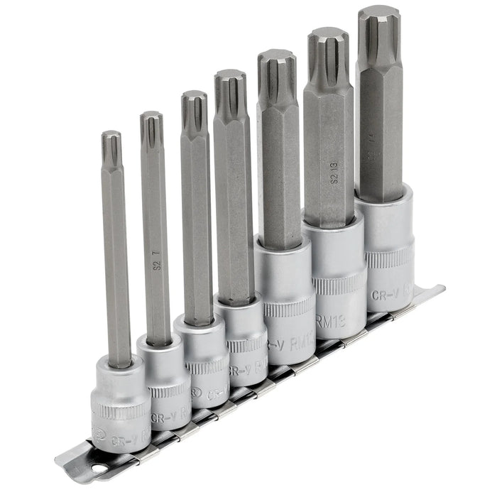 Draper Expert Ribe® Socket Bit Set, 3/8" & 1/2" Sq. Dr. (7 Piece) - RIBE/7/SET/B
