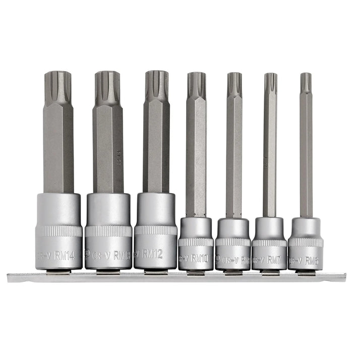 Draper Expert Ribe® Socket Bit Set, 3/8" & 1/2" Sq. Dr. (7 Piece) - RIBE/7/SET/B