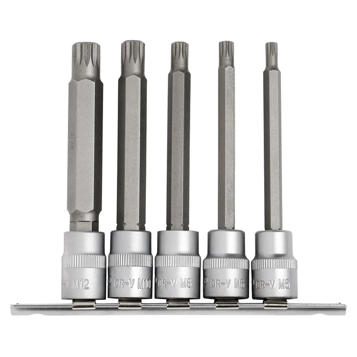 Draper Expert Spline Socket Bit Set, 3/8" Sq. Dr. (5 Piece) - D-SPLINE/5/100