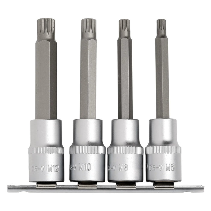 Draper Expert Spline Socket Bit Set, 1/2" Sq. Dr. (4 Piece) - H-SPLINE/4/100