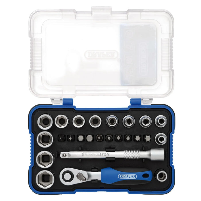 Draper Metric Socket Set, 1/4" Sq. Dr. (25 Piece) - BD25M