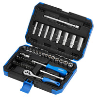 Draper HI-TORQ® Metric Socket Set, 1/4" Sq. Dr. (47 Piece) - BD47M