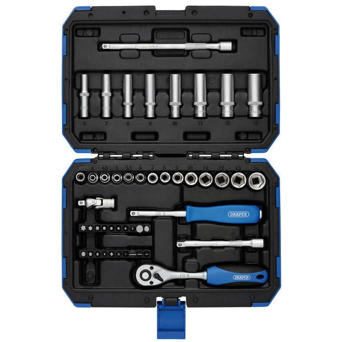 Draper HI-TORQ® Metric Socket Set, 1/4" Sq. Dr. (47 Piece) - BD47M