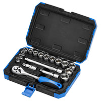 Draper HI-TORQ® Metric Socket Set, 3/8" Sq. Dr. (18 Piece) - DD18M