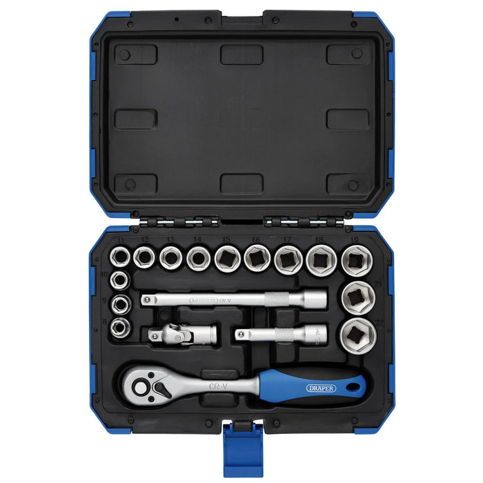 Draper HI-TORQ® Metric Socket Set, 3/8" Sq. Dr. (18 Piece) - DD18M