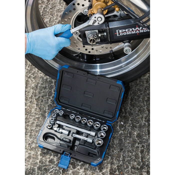Draper HI-TORQ® Metric Socket Set, 3/8" Sq. Dr. (18 Piece) - DD18M