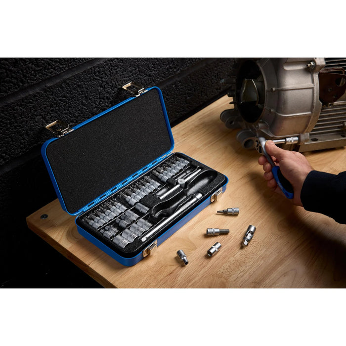 Draper Metric Socket Set in Metal Case, 1/4" Sq. Dr. (38 Piece) - BD38M/MT
