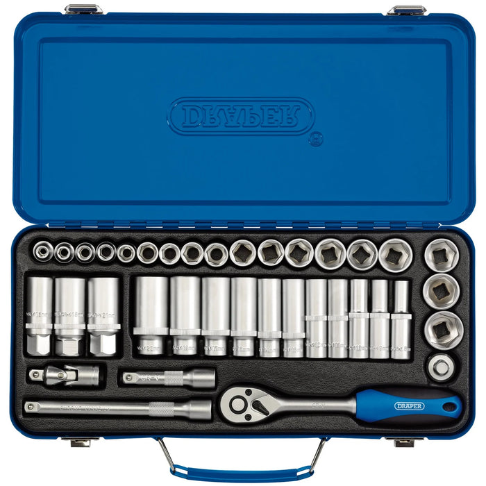 Draper Metric Socket Set, 3/8" Sq. Dr. (37 Piece) - DD37M/MT