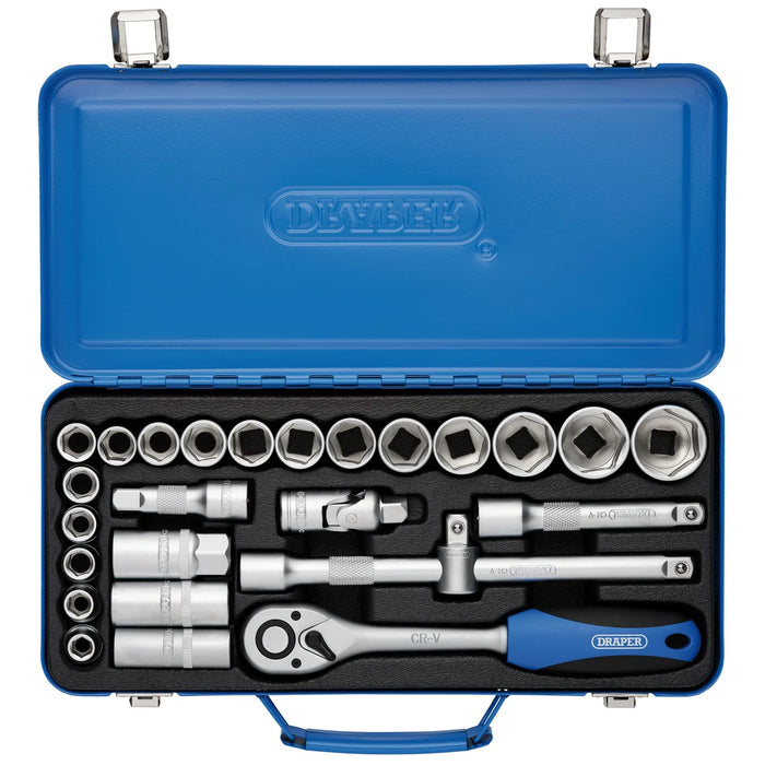Draper Metric Socket Set, 1/2" Sq. Dr. (26 Piece) - HD26M/MT