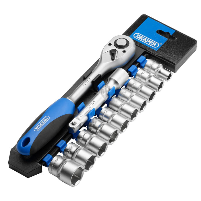 Draper Metric Socket and Ratchet Set, Sq. Dr. (12 Piece) 1-3
