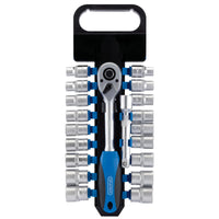 Draper Combined MM/AF Socket and Ratchet Set, 1/2" Sq. Dr. (20 Piece)