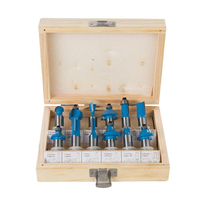 Silverline 12mm TCT Router Bit Set 12pce 12mm Silverline - Town Tools 