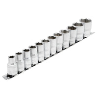Draper Socket Set on Metal Rail, 1/2" Sq. Dr. (12 Piece) - HD12MM