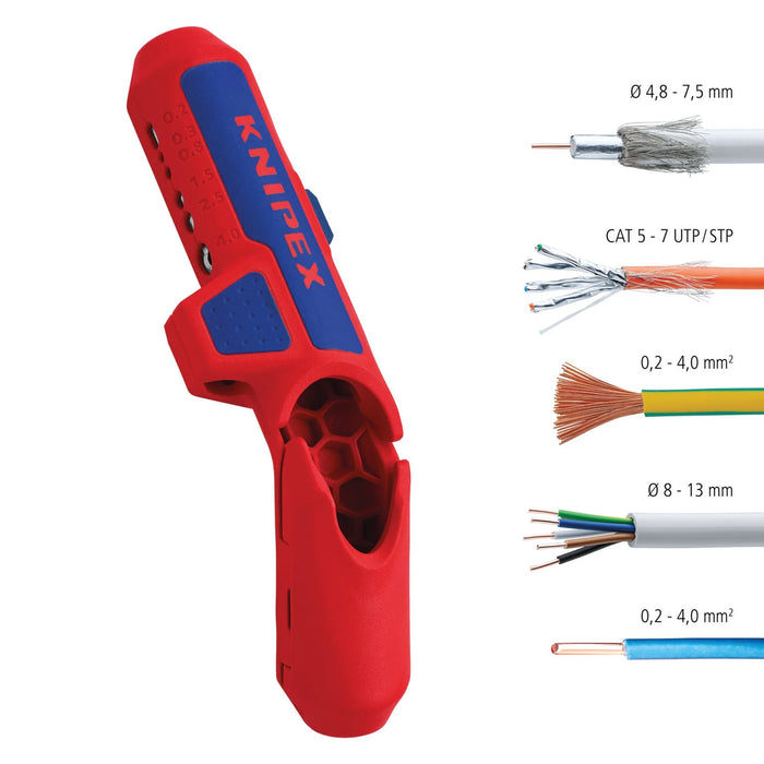 KNIPEX 16 95 01 SB ErgoStrip® Universal Stripping Tool, 135mm - 16 95 01 SB