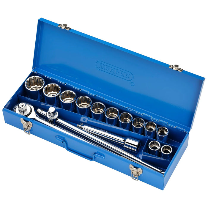 Draper HI-TORQ® Metric Socket Set in Metal Case, 3/4" Sq. Dr. (15 Piece) - TD15M