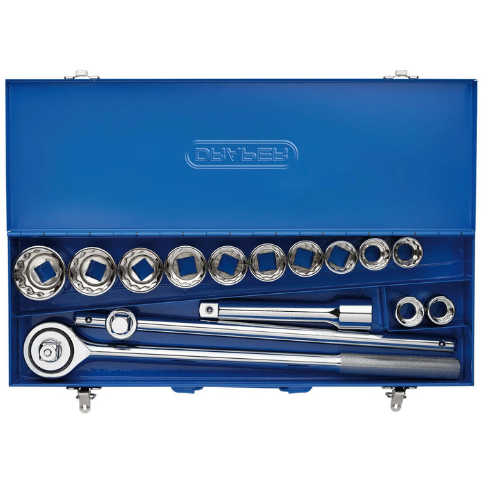 Draper HI-TORQ® Metric Socket Set in Metal Case, 3/4" Sq. Dr. (15 Piece) - TD15M