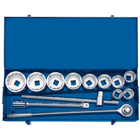 Draper Metric Socket Set in Metal case, 1" Sq. Dr. (13 Piece) - T13MM/B