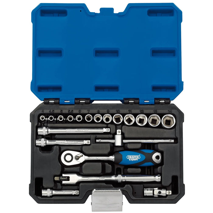 Draper Expert Metric Socket Set, 1/4" Sq. Dr. (20 Piece) - B20M/SG