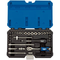 Draper Expert Combined MM/AF Socket Set, 1/4" Sq. Dr. (40 Piece) - B40AMN/SG