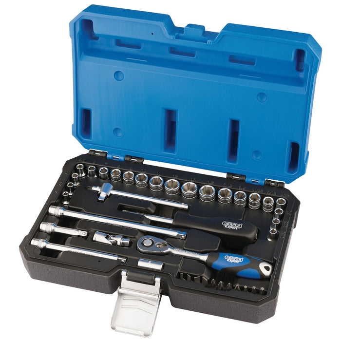 Draper Expert Combined MM/AF Socket Set, 1/4" Sq. Dr. (40 Piece) - B40AMN/SG