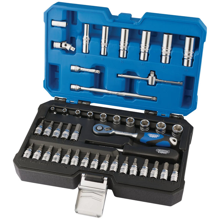 Draper Expert Metric Socket Set, 1/4" Sq. Dr. (44 Piece) - B44MN/SG