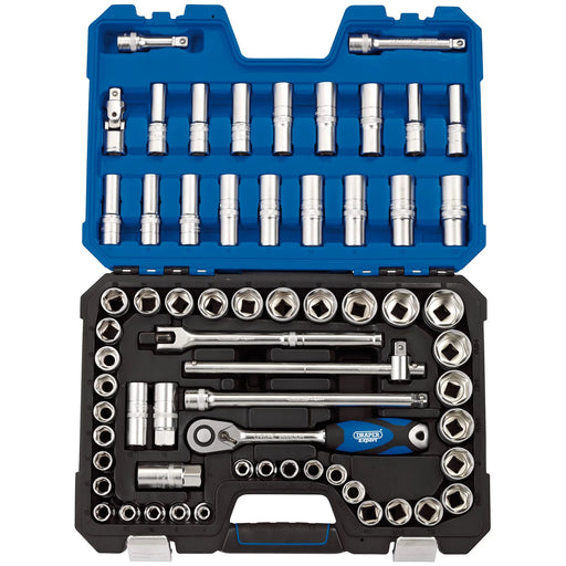 Draper Expert MM/AF Combined Socket Set, 1/2" Sq. Dr. (63 Piece) - H63AMN/SG