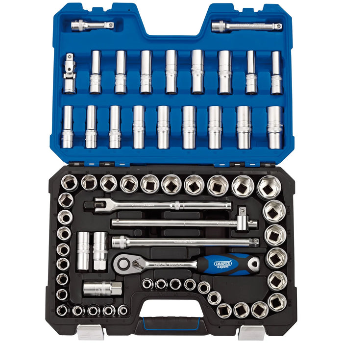 Draper Expert MM/AF Combined Socket Set, 1/2" Sq. Dr. (63 Piece) - H63AMN/SG