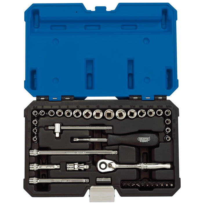 Draper Expert Combined MM/AF Socket Set, 1/4" Sq. Dr. (40 Piece) - B40AMN/B