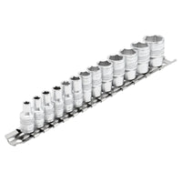 Draper Expert HI-TORQ® Metric Socket Set on a Metal Rail, 1/4" Sq. Dr. (13