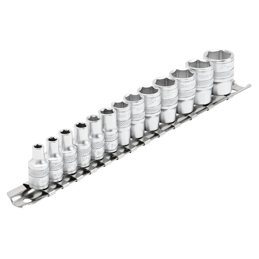 Draper Expert HI-TORQ® Metric Socket Set on a Metal Rail, 1/4" Sq. Dr. (13 - image 1