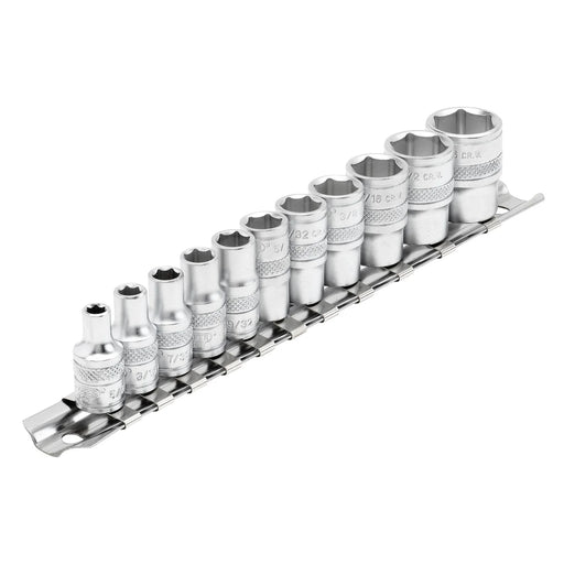 Draper Expert Imperial Socket Set on a Metal Rail, Sq. Dr. (11 Piece) 1-3 - image 1