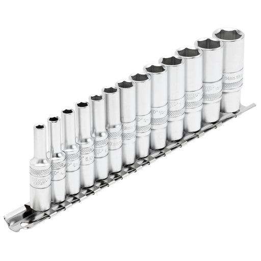 Draper Expert Deep Metric Socket Set on a Metal Rail, 1/4" Sq. Dr. (13 Piece) - image 1