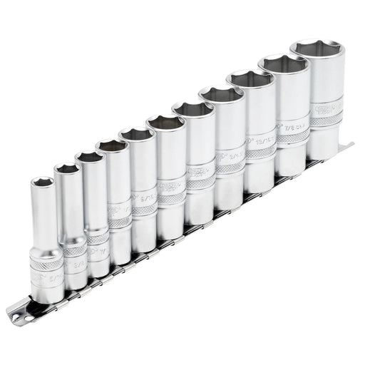 Draper Expert Imperial Deep Socket Set on a Metal Rail, 3/8" Sq. Dr. (11 Piece) - image 1