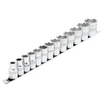 Draper Expert Imperial Socket on a Metal Rail, 1/2" Sq. Dr. (13 Piece) - H13A/SR