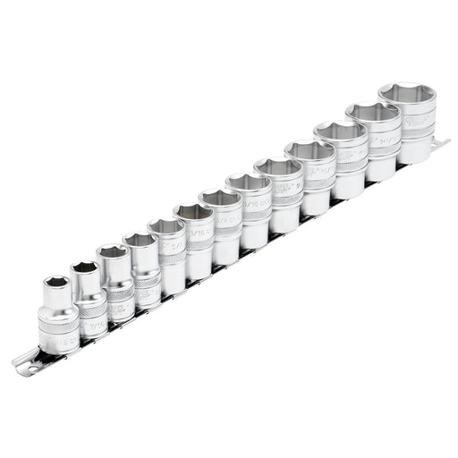 Draper Expert Imperial Socket on a Metal Rail, 1/2" Sq. Dr. (13 Piece) - H13A/SR - image 1